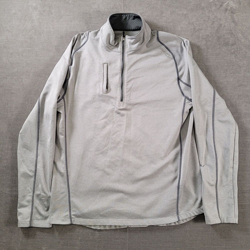 Saucony Running Jogging Performance Long Sleeve 1/4 Zip Gray Womens Size Small